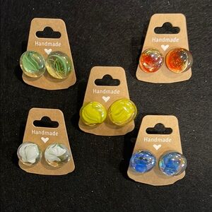 Handmade Glass Earrings Set